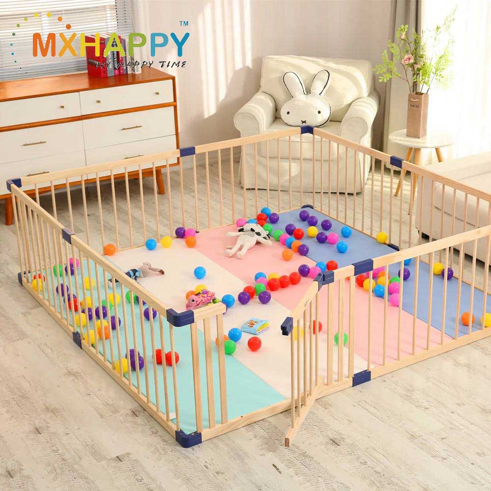 Wooden baby Safety Play Center Indoor Playground With Gate