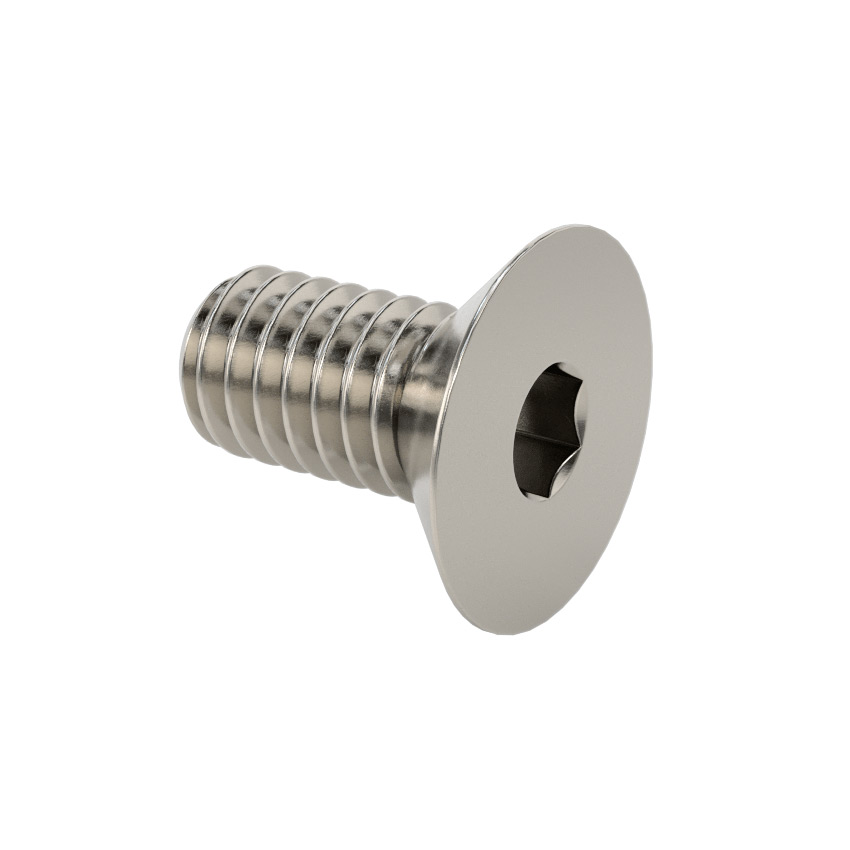 Stainless Steel 304  Hex Drive Flat Head Screw, M2.5 x 0.45mm Thread, 8 mm Long